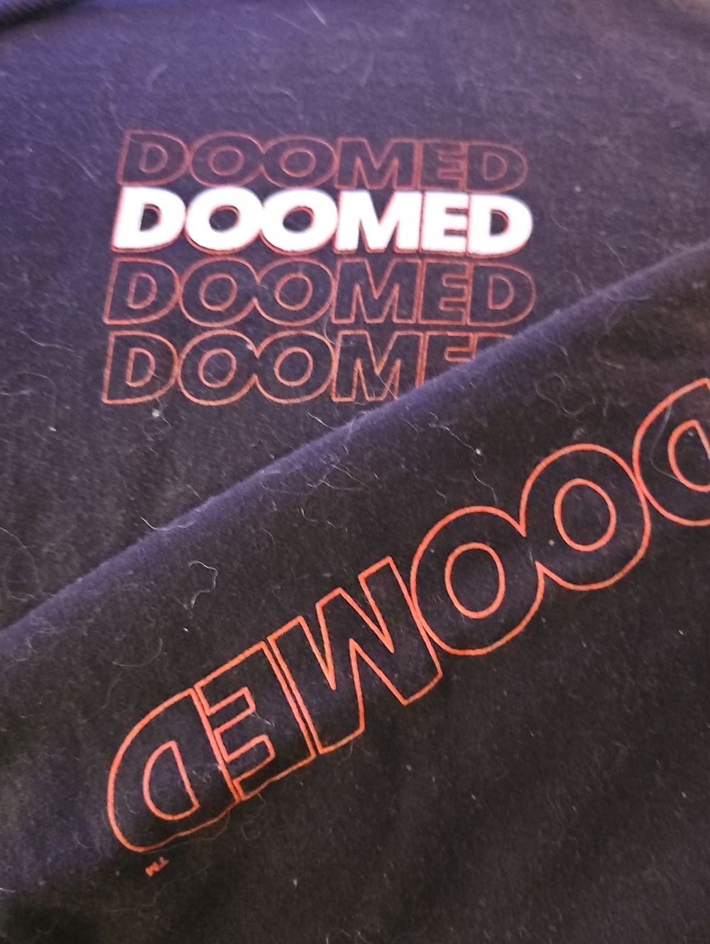 DOOMED Black Graphic Tee - Bold White Logo
